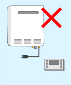 停電中に使えない湯沸器イメージ